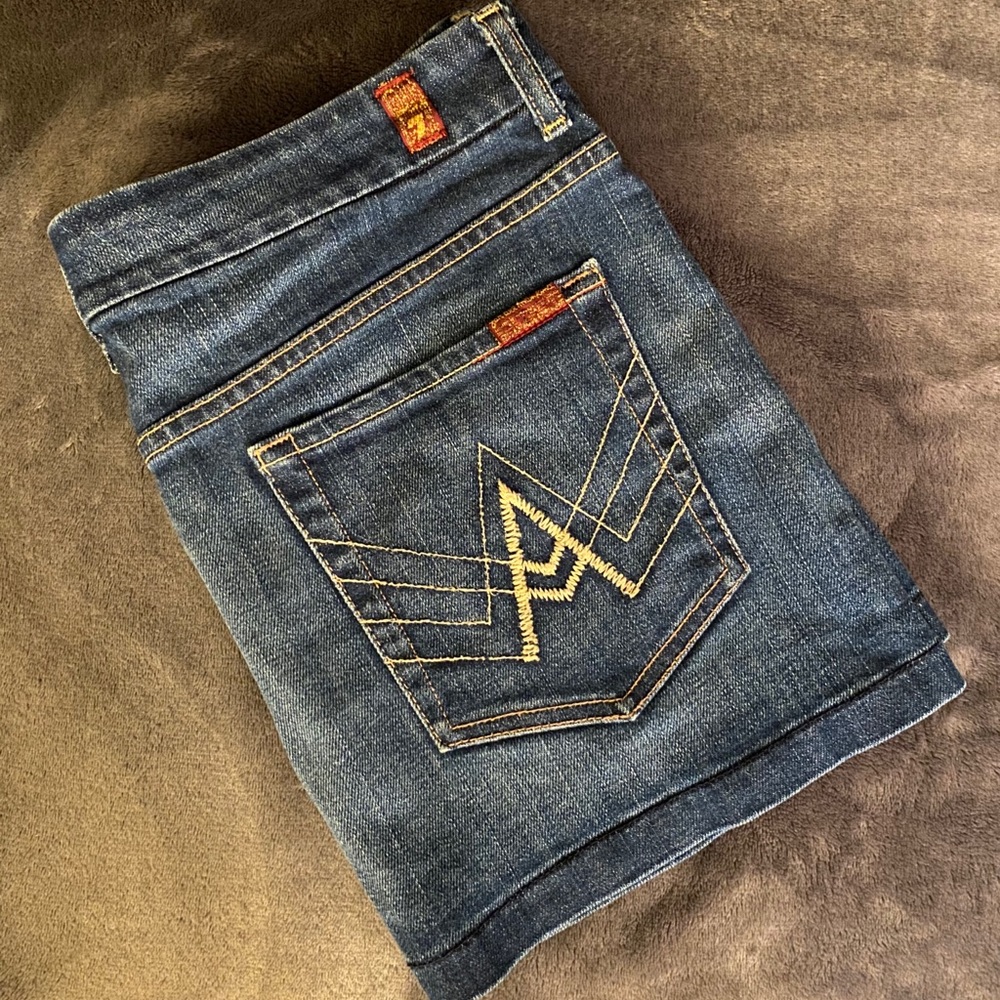 7 For All Mankind Mini Denim Skirt